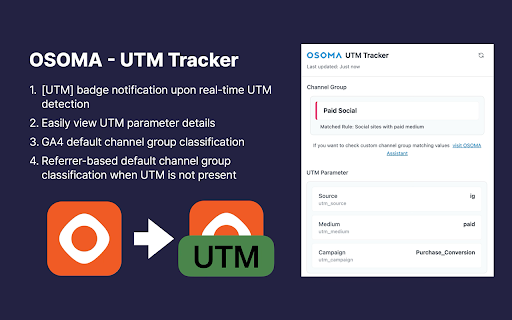 OSOMA - UTM Tracker :: Tracks UTM information applied when accessing a website.