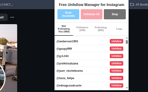 Free Unfollow Manager for Instagram :: Tabbed Instagram relationship analyzer and automated management tool.