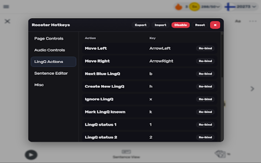 LingQ Hotkeys Premium (MV3) :: Custom keybindings and a clean editor UI for LingQ reader.