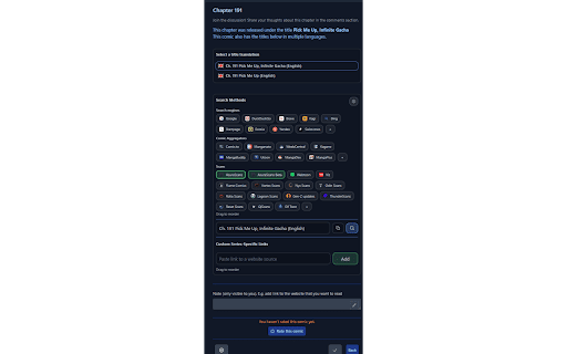 ComicKChapterSearch :: Because publishers forced ComicK to remove chapter search, As well as being able to add your own