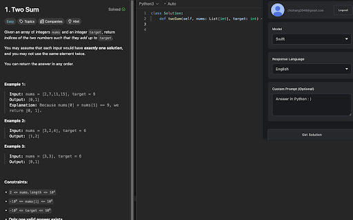 Algo Ace :: AI-driven interview pal. Easy approach to correct solutions for all coding problems. All In One Click.