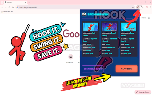 Stickman Hook Unblocked Online 😄🕹️ Instant Play & Save Scores :: Stickman Hook shortcut launcher — instant play; save scores, times & notes; track runs, physics swings, multiplayer.
