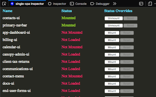 single-spa Inspector :: A devtools panel for single-spa applications