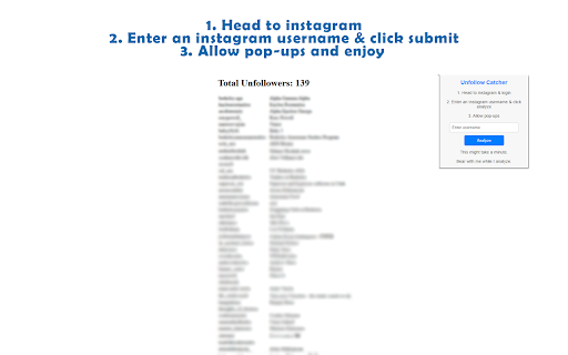 Unfollow Catcher :: Analyze Instagram followers and followings.