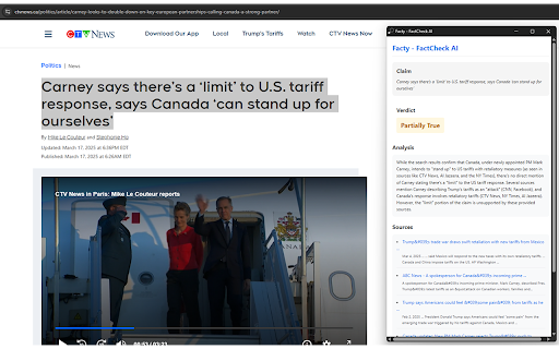 Facty - Fact Check AI :: Fact-check selected text using AI with internet search capabilities