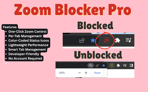 Zoom Blocker Pro - Website Zoom Controller :: Control page zooming with ease - block or enable zoom on any website with a single click. Perfect for responsive design testing.