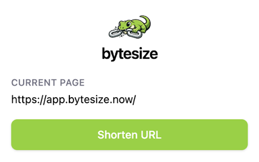 bytesize :: Shorten the current page URL instantly.
