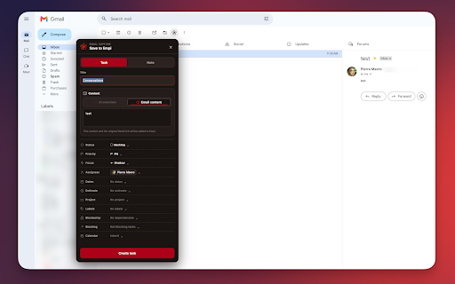 Empi for Gmail :: Turn the open Gmail message into a fully configured Empi task or note.
