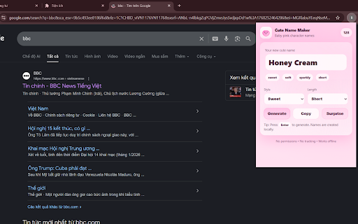 Baby Pink Cute Name Maker :: Generate adorable cute character names in one click.