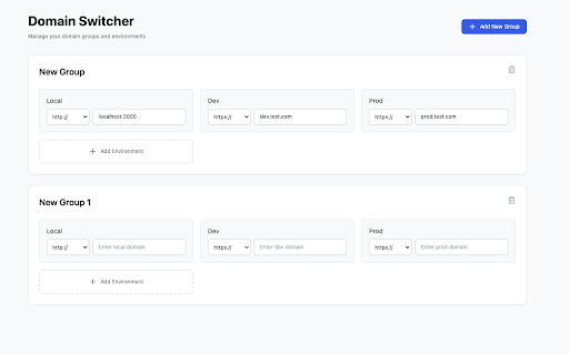 Domain switcher :: Quickly switch between development, production or other env.