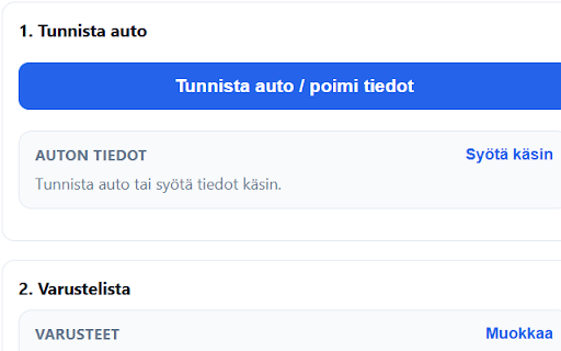 Drifly.ai - Ilmoitusavustaja :: Myyjän apuri: ilmoitustekstit, tallennetut autot ja ilmoitukset. Demo-näkymät erikseen.
