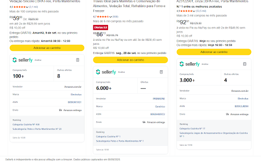 Sellerfy :: Analise anúncios da Amazon Brasil e calcule lucro, margem e preço de venda.