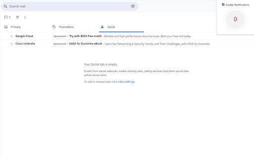 Email Checker for Gmail :: Get real‑time unread counts and desktop notifications for Gmail.