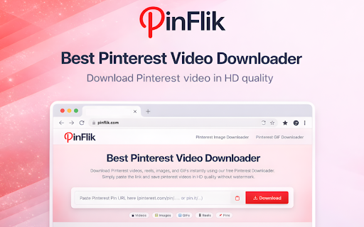PinFlik - Pinterest Downloader :: Download Pinterest videos, images & GIFs instantly with PinFlik. Save the highest-quality Pinterest media in one click.