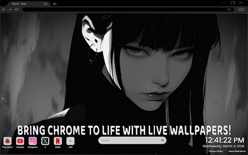 Serious Girl Live Wallpaper :: Experience a mysterious serious girl aesthetic in this stylish live wallpaper for your Chrome new tab.