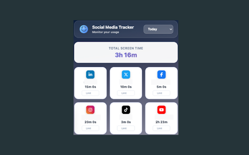 Social Time Tracker :: Track how much time you spend on social media sites.