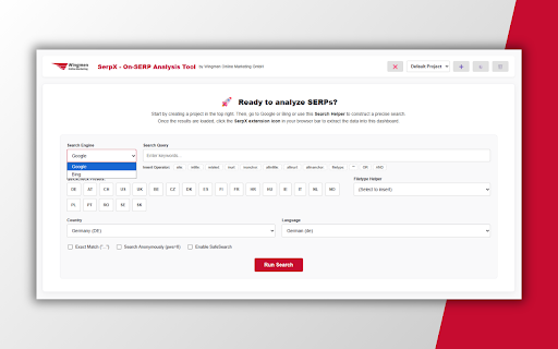 SerpX - On-SERP Analysis Tool :: Analyze SERPs directly in your browser, enrich data via APIs or crawls, and master on-SERP analysis.