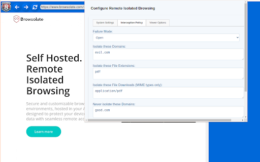 Browsolate :: Securely isolate web pages with Browsolate, a self-hosted browser isolation solution. (https://www.browsolate.com)