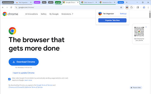 Tab Organizer :: Groups tabs intelligently based on the domain.