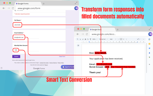 Form2Doc - Form to document :: Import Google Forms to generate documents from templates automatically. Create contracts, applications, and reports from data.