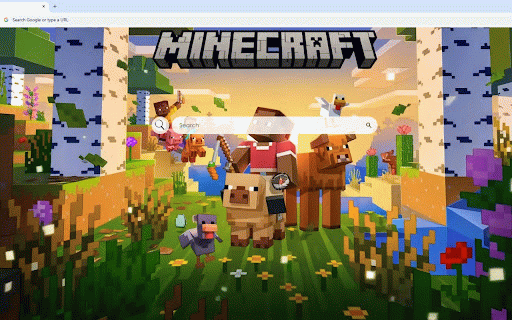 Minecraft Summer Live Wallpaper :: Vibrant Minecraft world with Steve, animals and mobs in colorful blocky summer landscape.