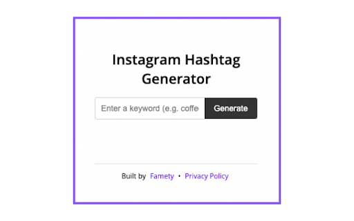 Instagram Hashtag Generator :: Generate 10 Instagram-style hashtags from any keyword via OpenAI (free to use).