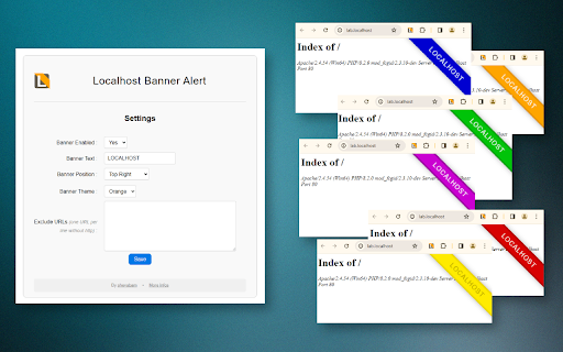 Localhost Banner Alert :: Add a banner to your browser when you're on a local development site