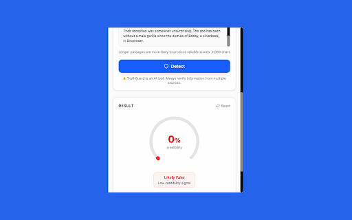 TruthGuard — AI-powered Misinformation Detection :: TruthGuard is an AI-powered fake news detector that detects misinformation, empowering you to separate fact from fiction.