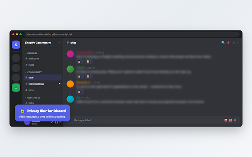 Privacy Blur for Discord — Hide Messages & DMs While Streaming :: Hide & blur Discord DMs, usernames & avatars before streaming or screen sharing. Hover to peek.