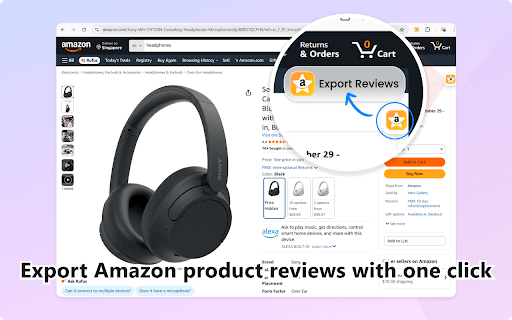 Amazon Review Exporter & Scraper :: Collect & export Amazon product reviews in bulk. Scrape reviews with media, ratings & metadata to CSV/Excel/JSON for market research