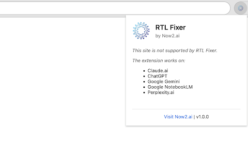 Now2.ai RTL Fixer :: Automatically fixes RTL text handling in AI chat platforms