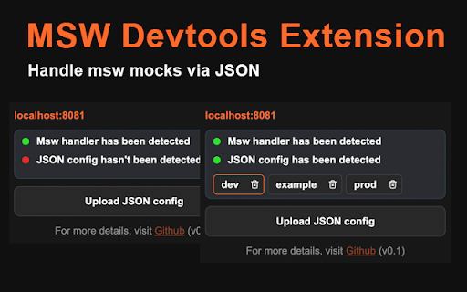 MSW Devtools Extension :: Handling msw requests on json