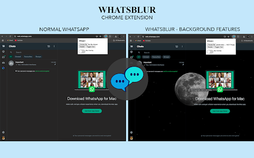 WApp+ - WhatsApp Web background :: Customize your WhatsApp Web background and toggle chat sidebar.