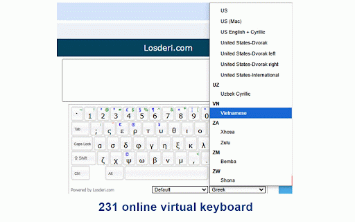 Losderi Virtual Keyboard Online :: 231 online virtual keyboards - tape your documents in the native and favorite language.