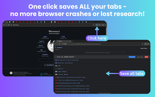 TabMaster :: Organize and manage all your browser tabs in one place. Save, restore, and share tabs with ease.