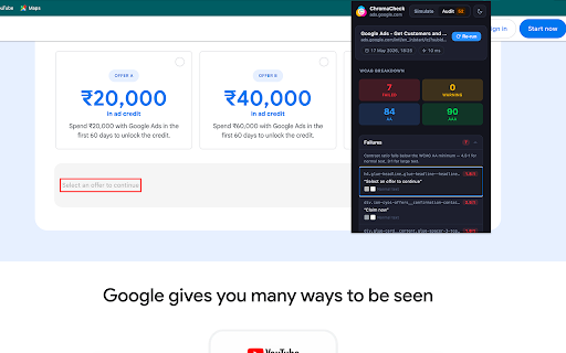 ChromaCheck :: Simulate color blindness and run WCAG contrast audits on any webpage. Catch accessibility issues before your users do.