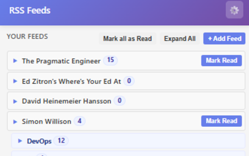 RSS Bookmark Manager :: Save and manage RSS feeds as bookmarks with read/unread tracking