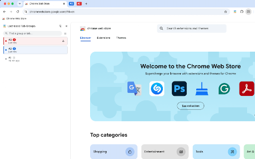 Last Used Tab Groups :: Organize your tab groups automatically by recency in an intelligent side panel.