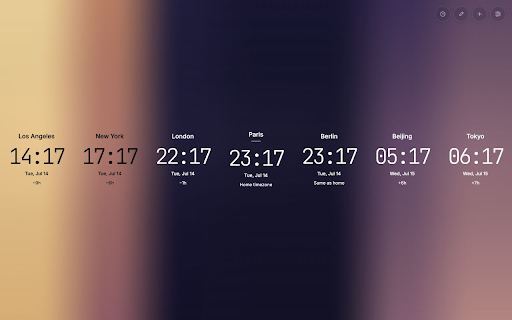 Meridian :: A beautiful world clock new tab for seeing, planning, and connecting across time zones.