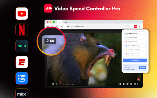 Video Speed Controller Pro :: Speed up videos on YouTube, Netflix, and more with shortcuts.