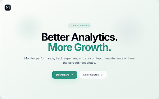 MileMetrics for Turo :: Pair MileMetrics with Turo for performance monitoring, business insights, and growth tracking.