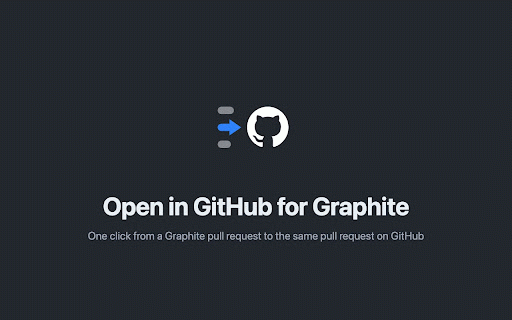 Open in GitHub for Graphite :: Adds a link from a Graphite pull request to the same pull request on GitHub.