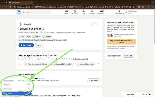 LinkedIn Job Metrics :: Shows hidden job metrics on LinkedIn job postings