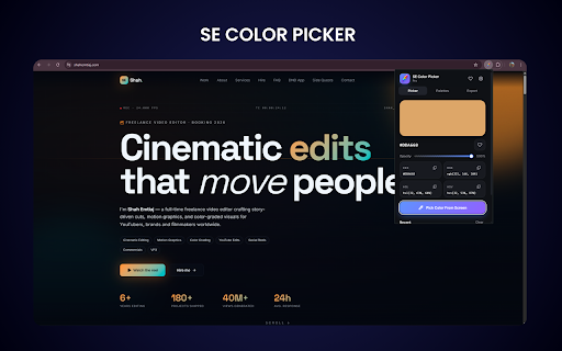 SE Color Picker :: SE Color Picker Pro — premium eyedropper with auto-copy, palettes, gradients, favorites, and pro export formats. By SHAH EMTIAJ.