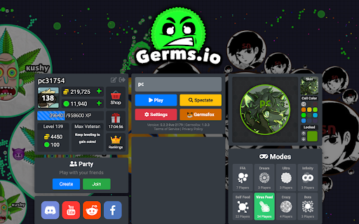 Germsfox :: Emotes, skins, themes, gameplay and moderation tools for Germs.io!