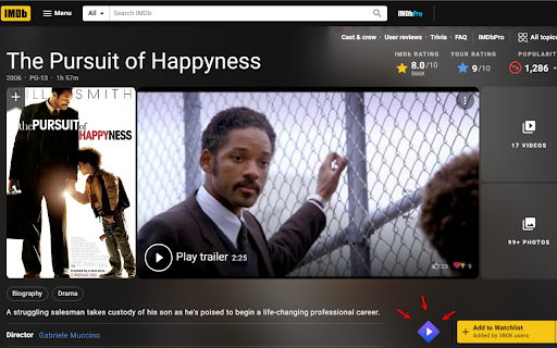 IMDB / Trakt Open in Stremio :: Allow you to open movies you see on IMDB or Trakt straight to your Stremio