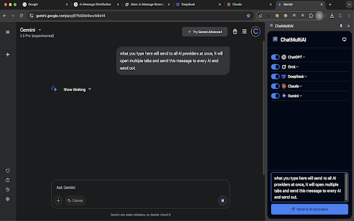 ChatMultiAI :: Send prompts to multiple AI assistants at once