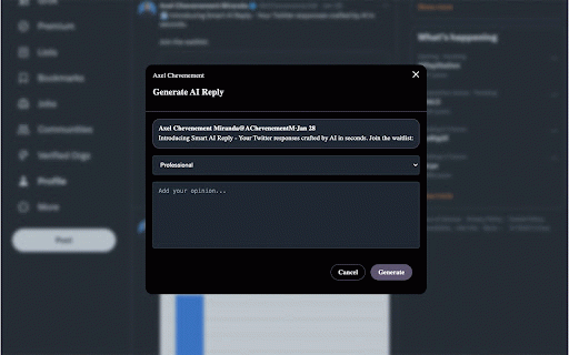 Smart AI Reply :: Smart AI Reply helps you generate relevant and engaging responses for your interactions on X and LinkedIn