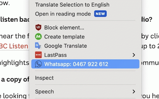 WhatsappAnywhere :: Turn any phone number into clickable whatsapp link