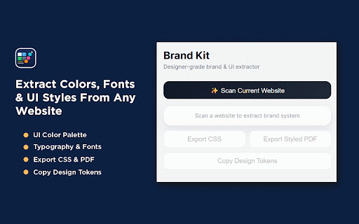 Brand Kit Inspector :: Extract colors, fonts, and UI styles from any website.